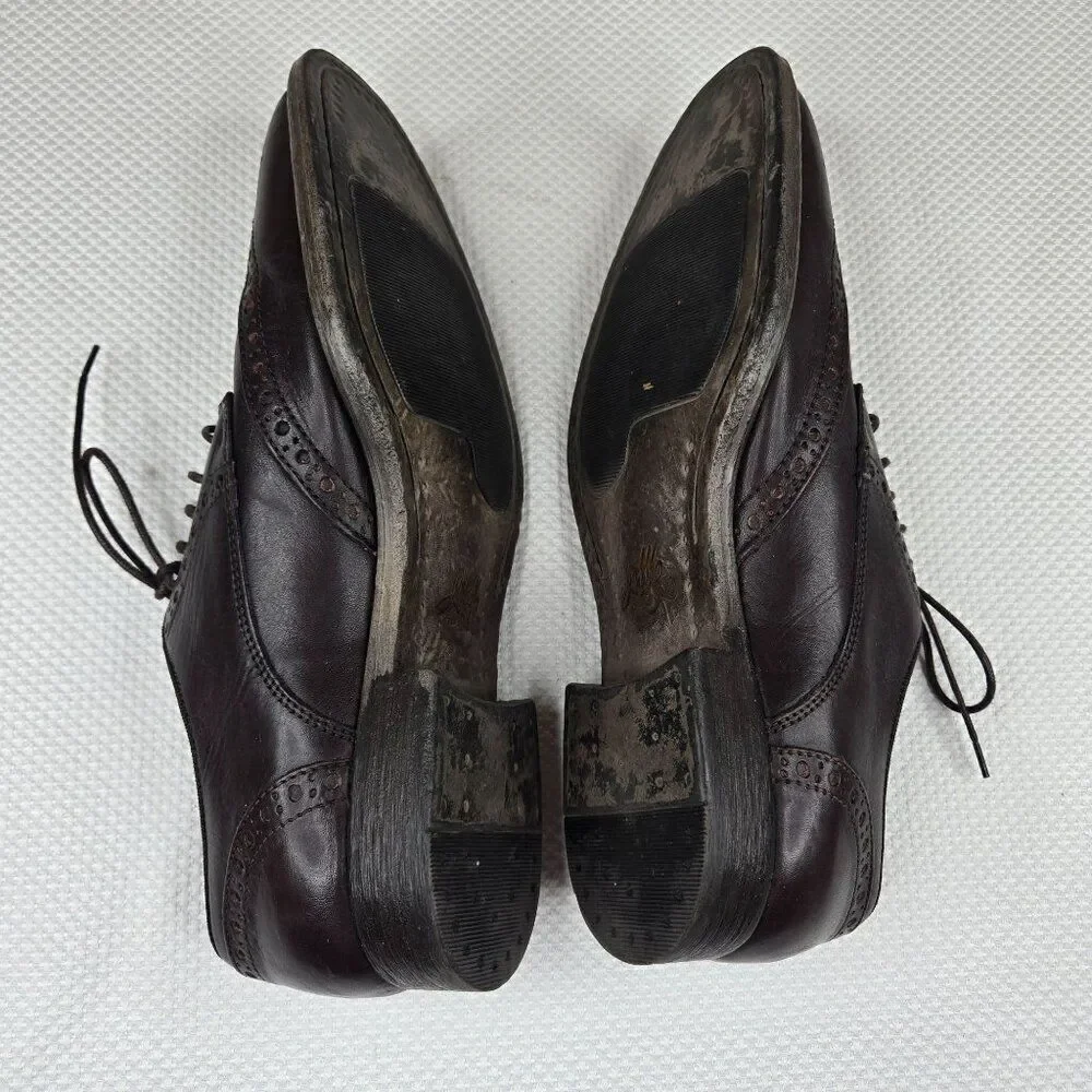 Johnston & Murphy Brown Leather Wingtip Oxford Mens Dress Shoes 8.5 M